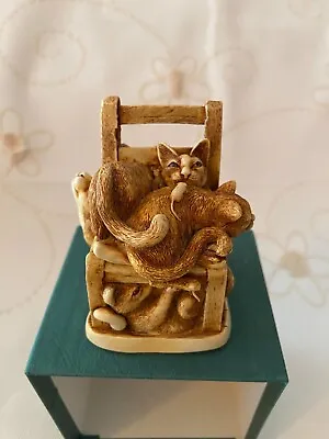 Vintage Harmony Kingdom  Rumble Seat  Cat Figurine Trinket Box England 1996 B2 • £14.48