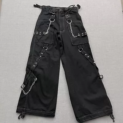 Tripp NYC Pants Adult Size XS Black Wide Leg Baggy Chains Goth Rave • $109.95