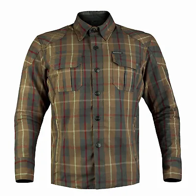 Mens Motorcycle Motorbike Flannel Shirt Lined With Kevlar Biker Jacket CE Armour • $61.65