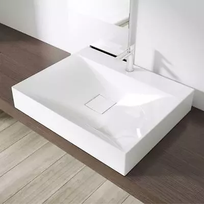 £82.40 • Buy Bathroom Wash Basin Sink Stone Resin Counter Top Rectangular White 600-1000mm
