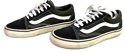 Vans Trainers Old Skool Black White Classic Low Top Lace Up Casual UK 3 Unisex • £12.99