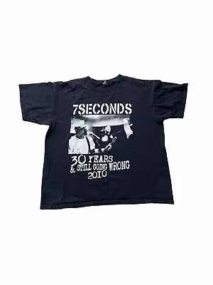 7 Seconds Hardcore Punk Black Short Sleeve Graphic T Shirt Size XL • $25