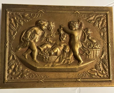 $89.29 • Buy Vintage Tea Box Tobacco Cigar, Metal & Wood, Jewelry Box Casket, Germany