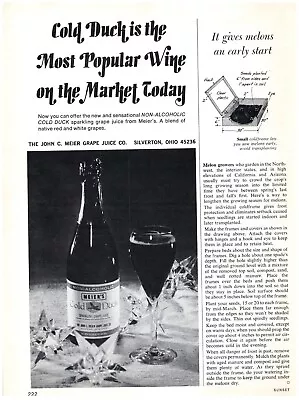 1972 Meier's Print Ad Cold Duck Most Popular Wine On Market Today Non-Alcoholic • $11.50