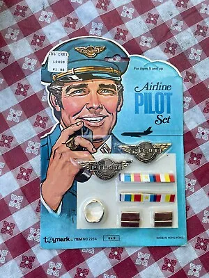 $19.95 • Buy Vintage Toymark Junior Airline Pilot Children's Jewelry Set NEW IN BOX 