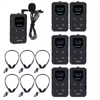 Retekess TT117 Tour Guide System FM Mic Transmitter 6 Receiver 6 Earpiece Church • $126.66