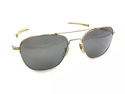 Command Vintage Gold Pilot Aviator Sunglasses Gray Lens 57-20 150 USA Men Women • $124.99