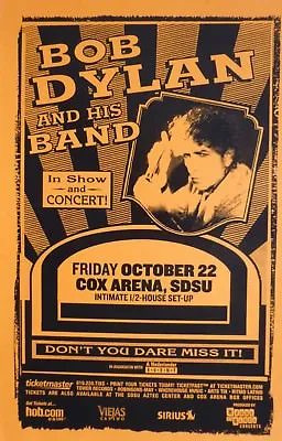 BOB DYLAN 2004 SAN DIEGO CONCERT TOUR POSTER - Classic Folk Rock Music Live! • $18.18