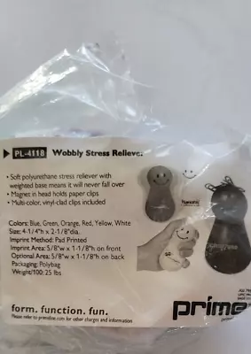 Wobbly Stress Reliver +Paper Clip Holder On Magnetic Head For Your Desk. NOS • $6.75
