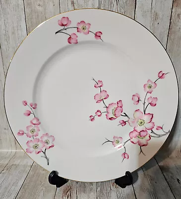 HEINRICH H&C Bavaria Christine Dogwood Cherry Blossom Pink Gray Dinner Plate • $13