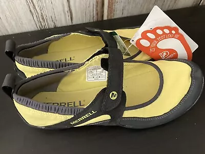 Merrell Barefoot Pure Glove Acacia Vibram Mary Jane Shoe Yellow Green Womens 7.5 • $24.95