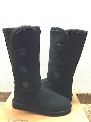 Ugg Bailey Button Triplet Tall Black Suede Boot Us 6 / Eu 37 / Uk 4.5  • £150.83