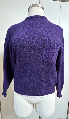 Vintage B. Altman & Co Sweater Womens Medium Purple 100% Wool Made In Ireland • $19.70