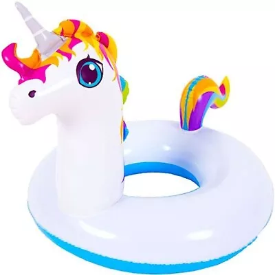 Childrens 21 Inch Inflatable Unicorn Rubber Ring Tyre Toy Float Swim Ring • £6.79