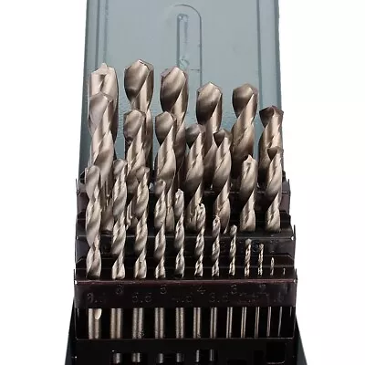 25 -Piece HSS Cobalt Metal Drill Bit Set 1mm-13mm Quality High Speed Metric Tool • £14.18