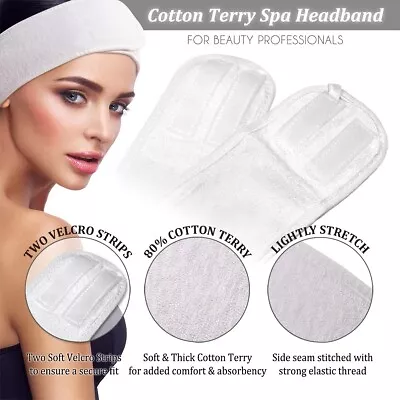 24 Pcs 80% Cotton Terry Cloth Spa Headband Head Wraps For Women (AH1003x24) • $72