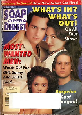 SOAP OPERA DIGEST Magazine August 30 1994 Maurice Benard What's In What's Out • $20