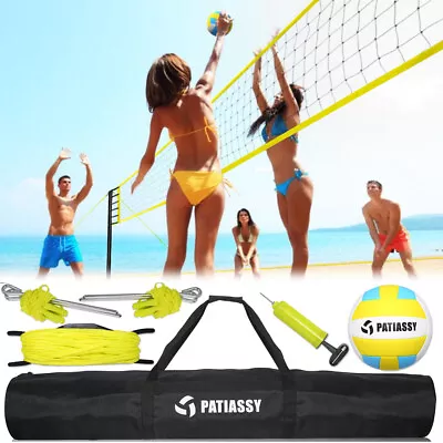 Professional Outdoor Volleyball Net Set With Adjustable Height Poles With Ball  • $71.28