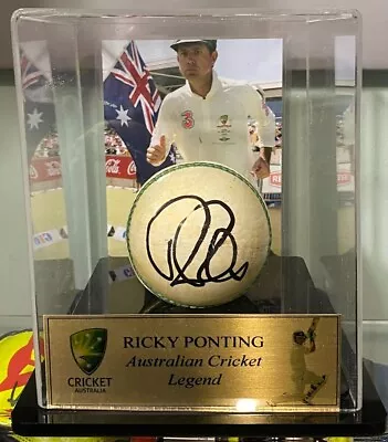 $199 • Buy Ricky Ponting Signed Ball In Display Case