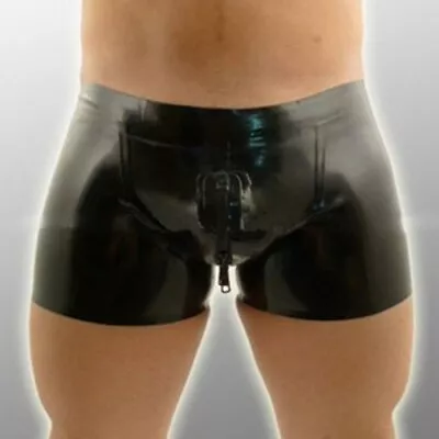 Latex Rubber Black Casual Sexy Beach Swimming Shorts Men's Boxer Shorts 0.4mm • $22.36