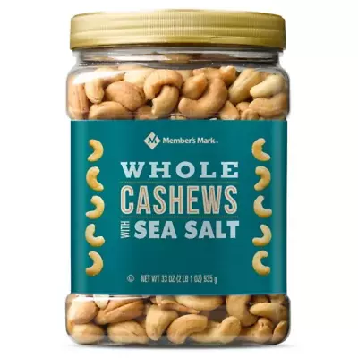 Member'S Mark Roasted Whole Cashews With Sea Salt 33 Oz. • $17.99
