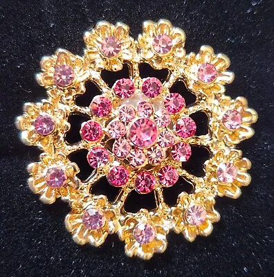 STOCK PIN Magnetic PINK & GOLD Vtg Look ROUND  Hunt Seat Dressage Show Hack • $28