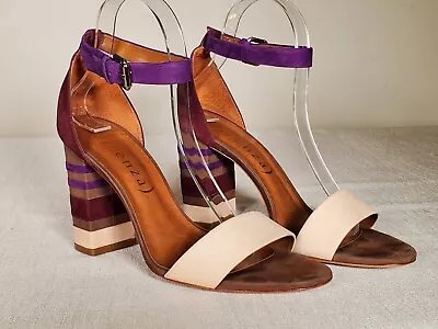 EUC Anthropologie Vicenza Marcela Ankle Strap Open Toe Heel Sandals Women US 9.5 • $59.99