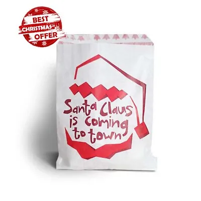 XMAS Santa Claus Coming To Town Paper Counter Candy Bags Christmas Festive Party • £3.09