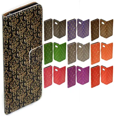 $13.98 • Buy For OPPO Series Gold Damask Pattern Theme Print Wallet Mobile Phone Case Cover 1