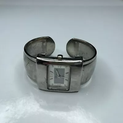 E Vivani Silver Cuff Japan Accutime Stainless Untested • $3.75