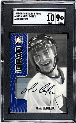 Mario Lemieux 2005-06 In The Game ITG Heroes & Prospects Autograph SGC 9 Auto 10 • $249.99