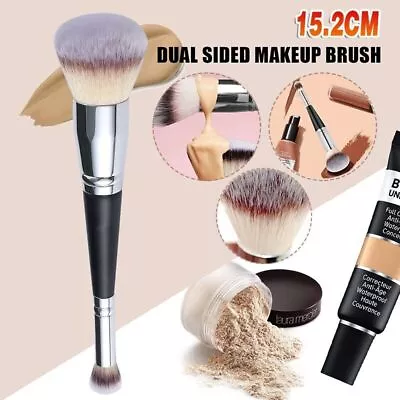 Double Ended Makeup Brush Liquid Foundation Powder Eyeshadow Cosmetic Brush Tool • $7.54