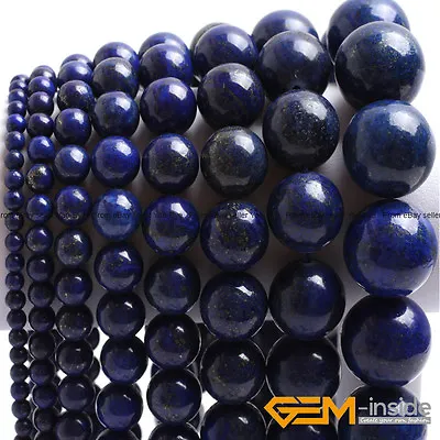 Blue Lapis Lazuli Gemstone Round Spacer Loose Beads For Jewelry Making 15  DIY • $38.21