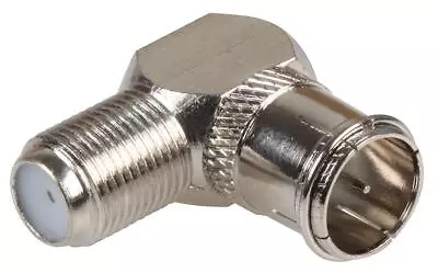 Right Angle F Type Coax Adapter Screw On Satellite Coaxial 90 Degree Connector • £2.79