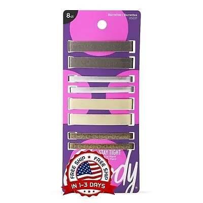 Goody Hair Barrettes Assorted Metallics 8-Count NEW • $5.99