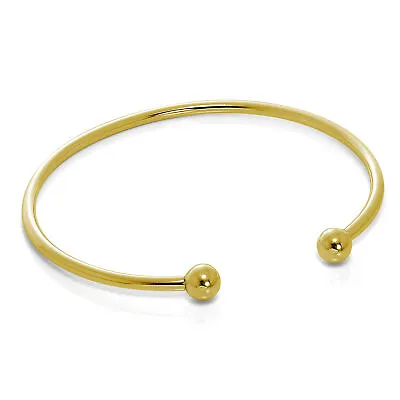 Gold Plated Sterling Silver Solid Opening Torque Mens Bangle • £46