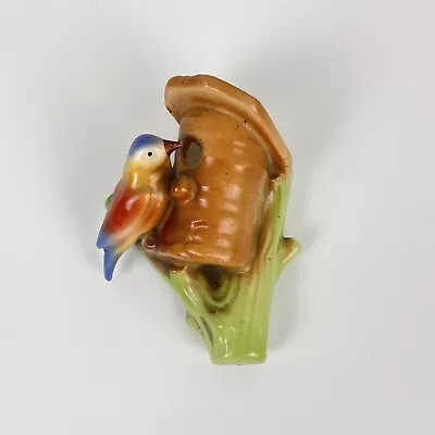 Vintage Bird Wall Pocket Bud Vase Ceramic Porcelain 5  Czechoslovakia (M124) • $18