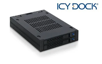 New ICY Dock ExpressCage MB742SP-B 2 Bay 2.5  SAS SATA HDD Hot Swap Mobile Rack • £56.39