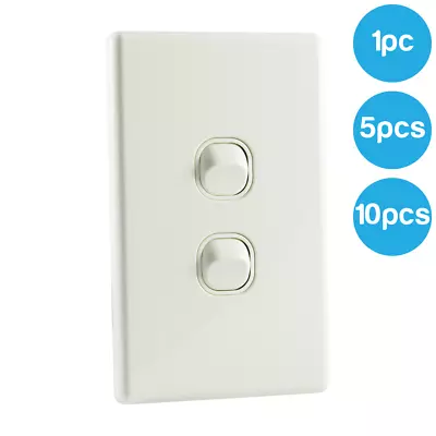 QCE Slimline 2 Gang Double Light Switch 16A Mechs AS/NZS Approved • $3.50