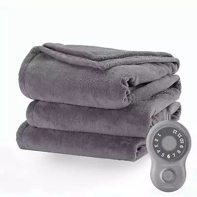 Sunbeam Microplush Electric Heated Blanket Ultimate Gray Twin • $37.60