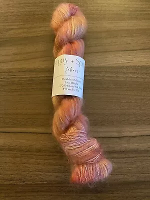 Destash Handdyed Mohair Yarn - Poppy And Spruce - 459 Yds • $12