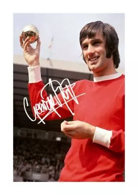 £24.99 • Buy George Best Balon D'or 1968 A4 Repro Autographs Picture Poster Choice Of Frame