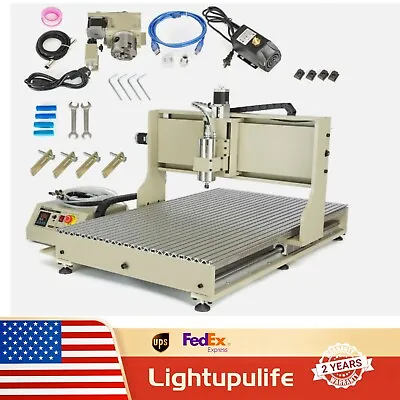 USB CNC 6090 4 Axis 2.2KW CNC Router Small Wood Metal Engraving Milling Machine • $2045.07