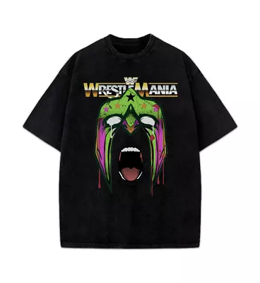 Vintage Style Wrestlemania WWF Ultimate Warrior Custom Design Men T-Shirt • $23.95