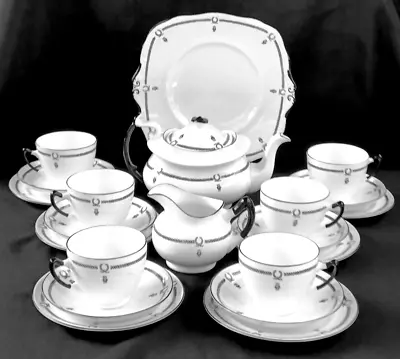 Vintage 1920s PARAGON England Art Deco TEA SET 6 Person 16 Pcs Teapot Trios • $325