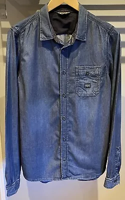 Denim Diesel Dark Wash LS Shirt. Size L 42 Inch Chest. VGC • £0.99