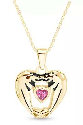 Tourmaline Loving Sea Lions Manatee Heart Pendant Necklace 14K  Gold Plated • $64.79