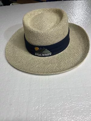 Vintage PGA West Golf Straw Hat Greg Norman Course Summer Club L/XL • $25