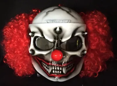 Scary Clown Custom Motorcycle Helmet Killer CLOWN Visor With Hair DOT • $219