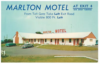 Postcard Moorestown NJ Turnpike RD73 Marlton Motel Vintage Cars 1950s • $5.95